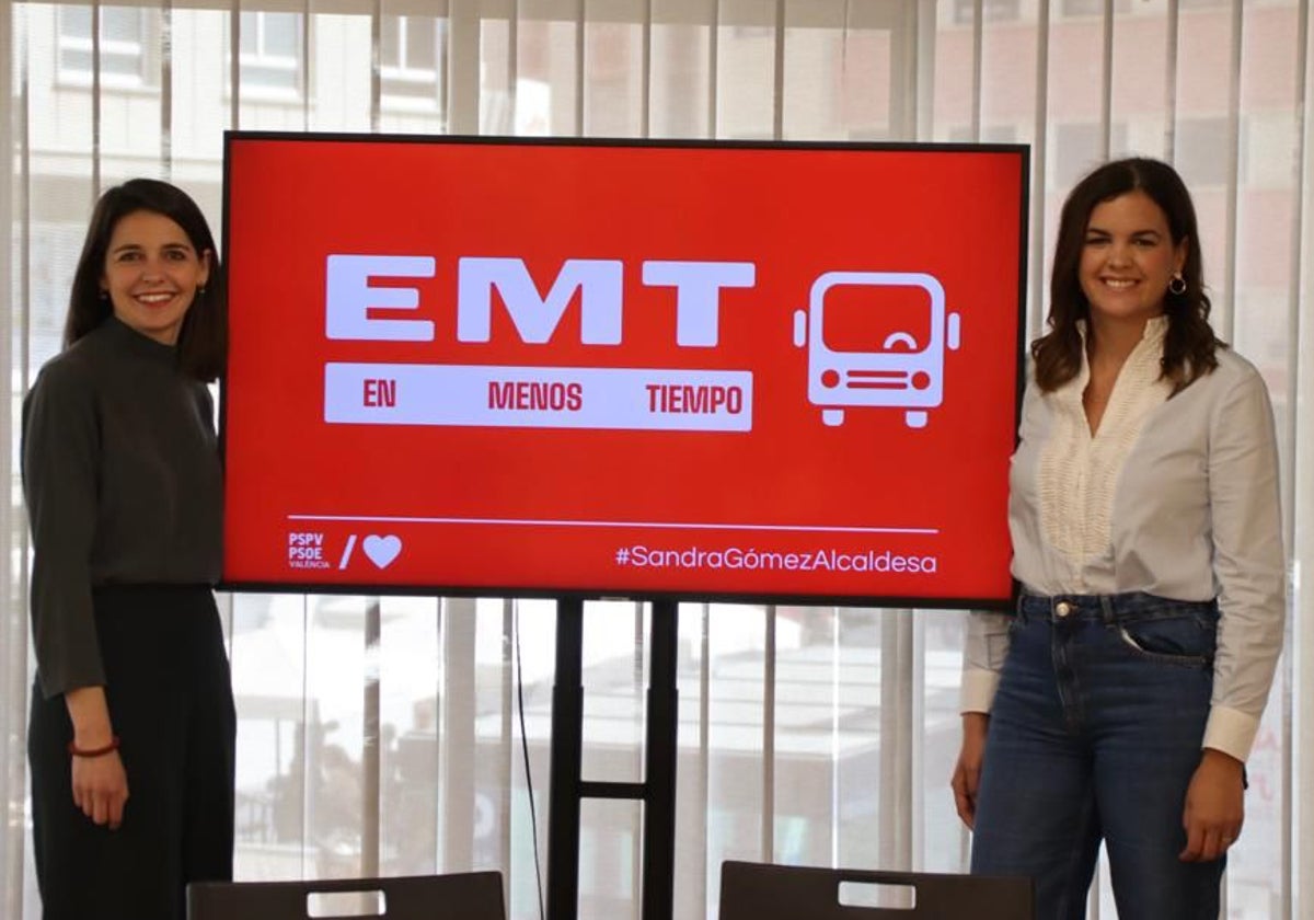 María Pérez y Sandra Gómez, en la presentación de las nuevas líneas, este viernes.