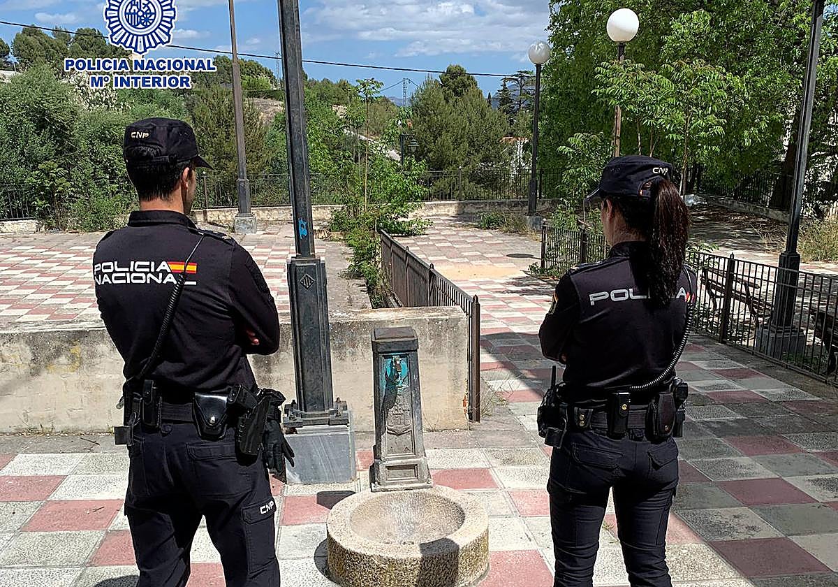 La fuente en un parque.