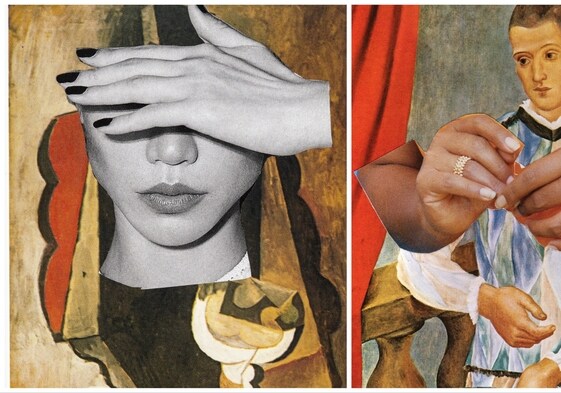 Dos de las obras en las que Carmen Calvo relaciona su creatividad con la de Picasso.