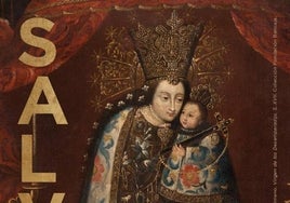 Detalle del cartel que reproduce la pintura del siglo XVII.