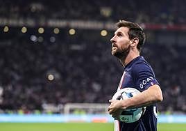 Messi en un partido durante esta temporada.