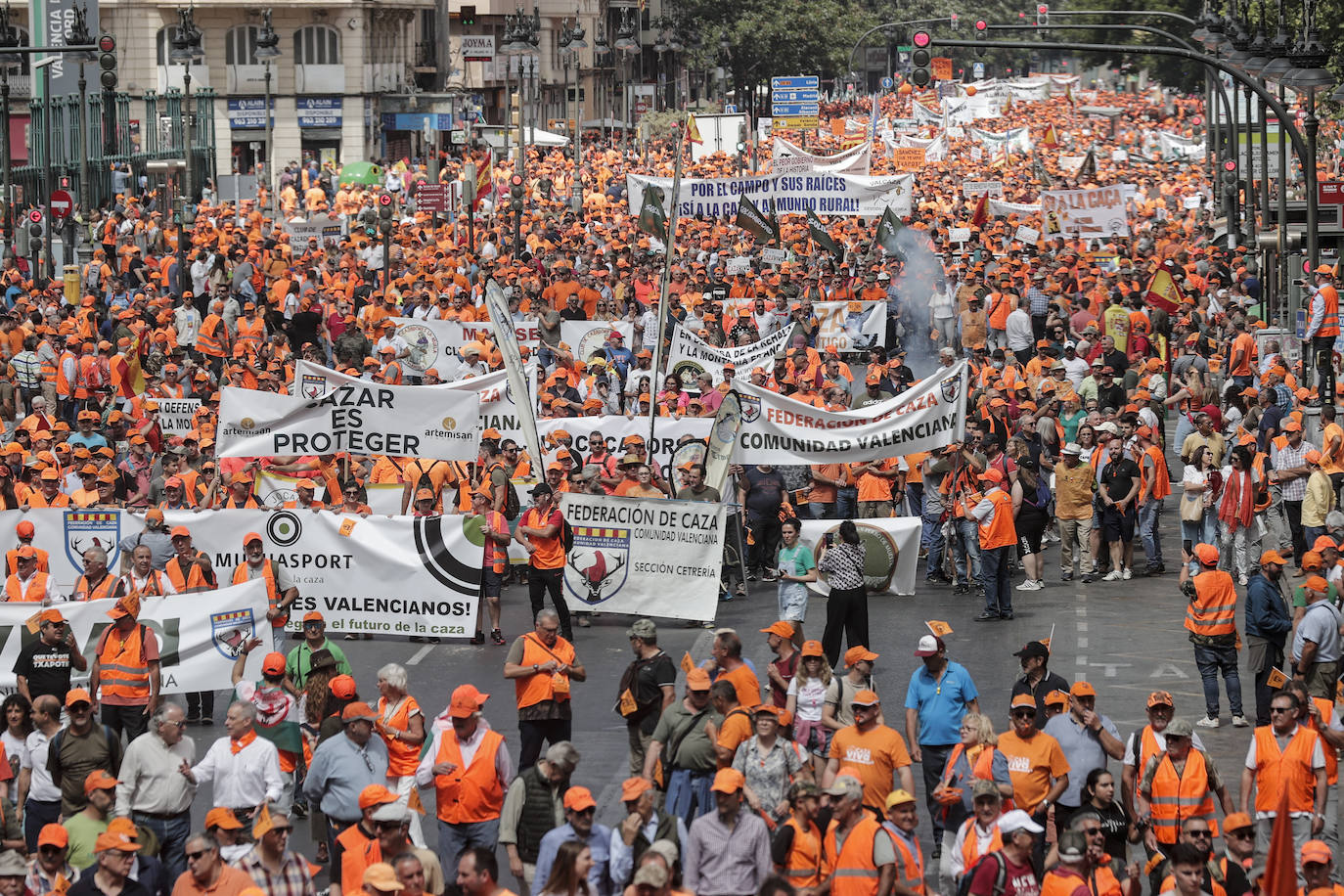 Así ha sido la manifestación en defensa de la caza celebrada en Valencia