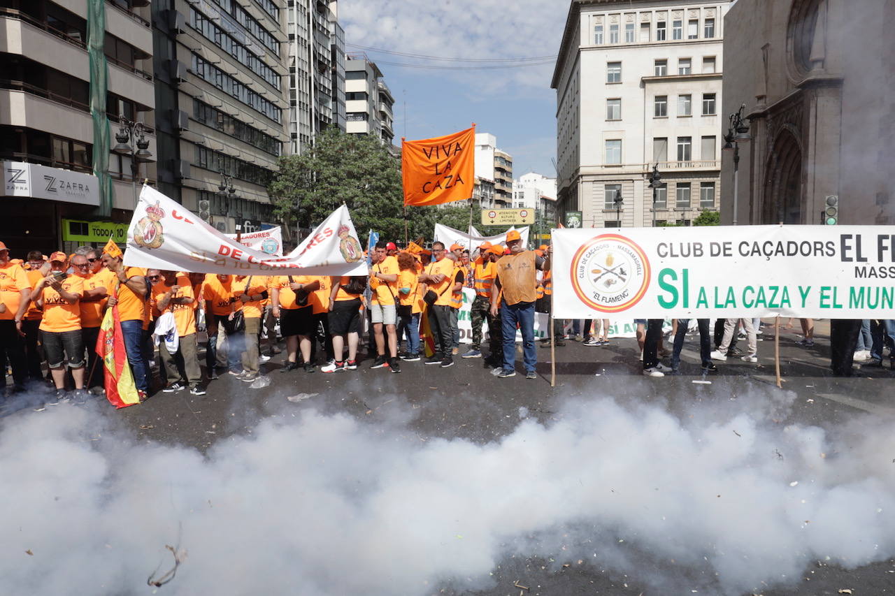 Así ha sido la manifestación en defensa de la caza celebrada en Valencia