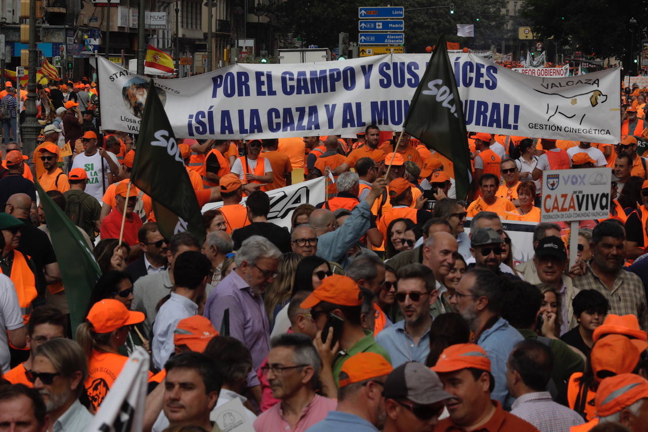 Así ha sido la manifestación en defensa de la caza celebrada en Valencia