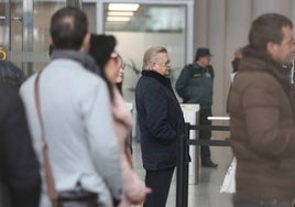 Pedro Cortés, el día del juicio a la entrada de la Ciudad de la Justicia.