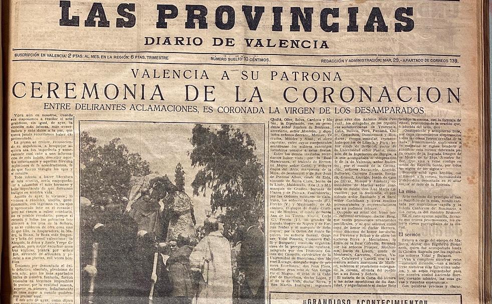 Portada de LAS PROVINCIAS del 13 de mayo de 1923