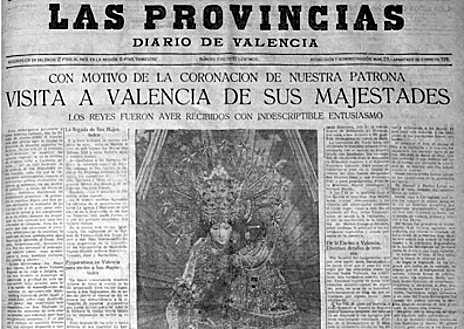 Imagen secundaria 1 - Así contó LAS PROVINCIAS la coronación de la Virgen de los Desamparados hace 100 años