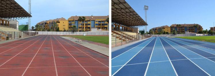 Imagen principal - Antes y después de la pista de atletismo