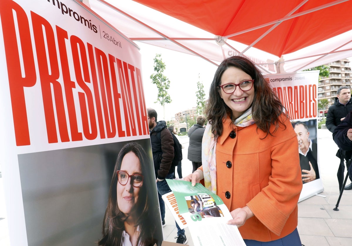 Oltra, durante la presentación de la campaña autonómica de 2019.