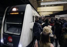 Huelga en el metro de Valencia, en una imagen de archivo.