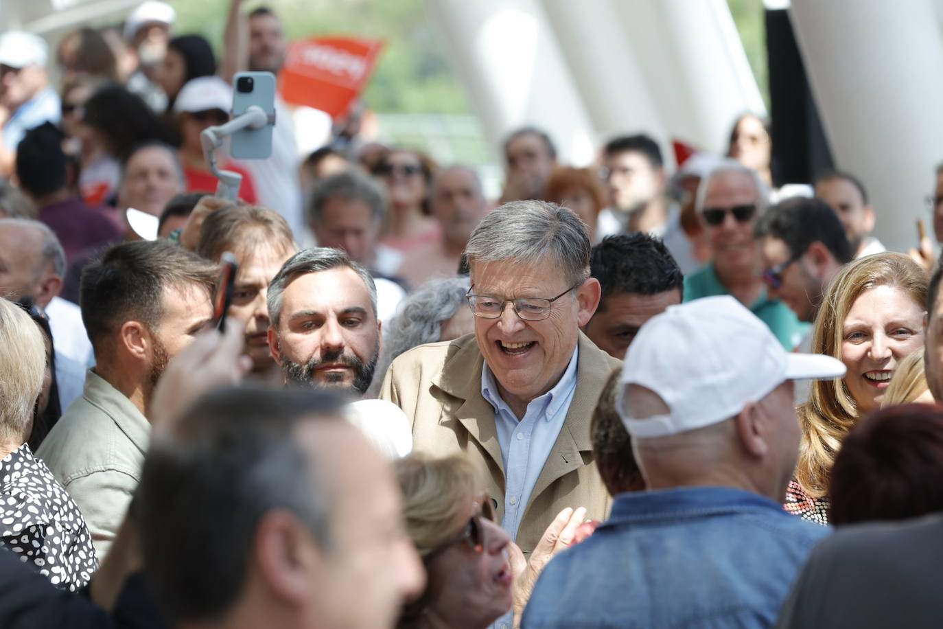 Fotos del mitin de Pedro Sánchez en Valencia antes del 28-M