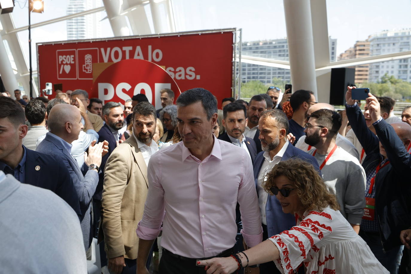 Fotos del mitin de Pedro Sánchez en Valencia antes del 28-M