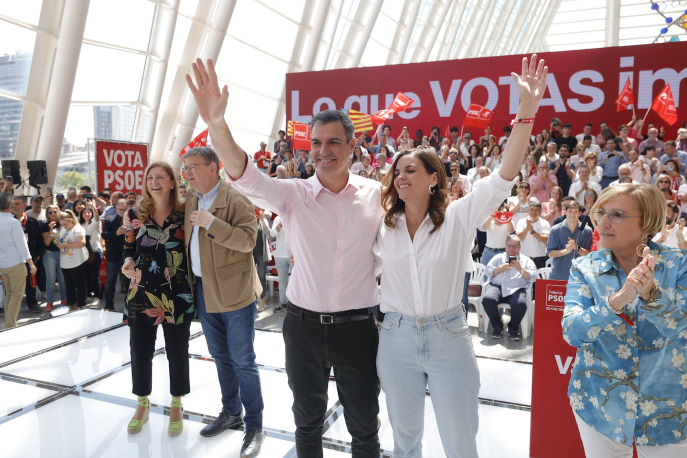 Fotos del mitin de Pedro Sánchez en Valencia antes del 28-M