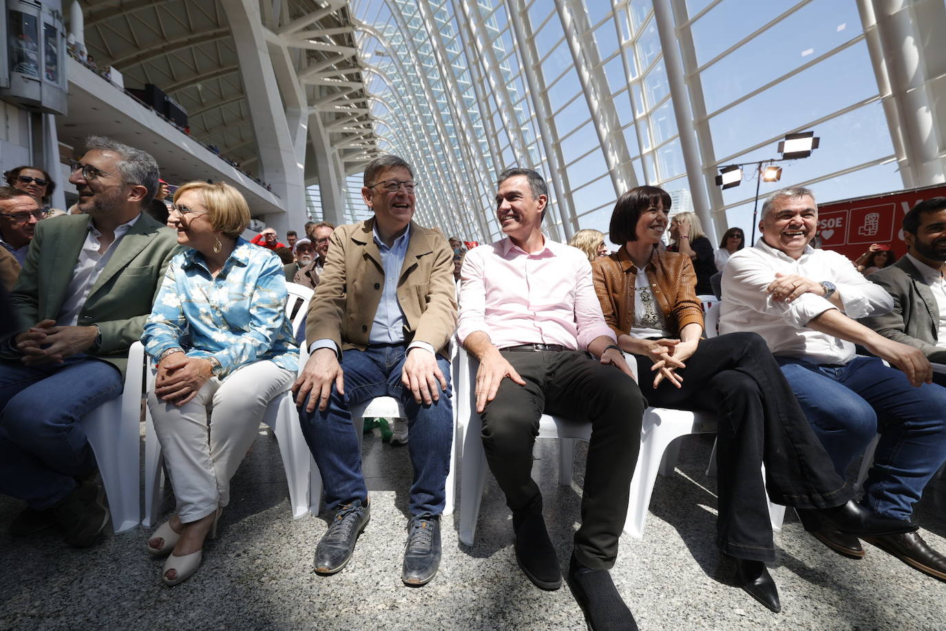 Fotos del mitin de Pedro Sánchez en Valencia antes del 28-M