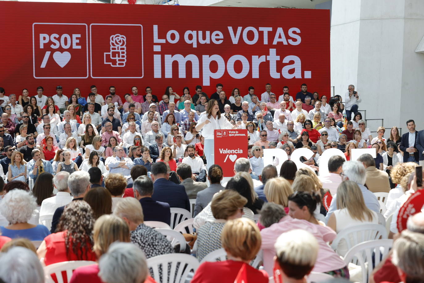 Fotos del mitin de Pedro Sánchez en Valencia antes del 28-M