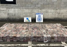 Los paquetes de cocaína intervenidos en la operación policial.