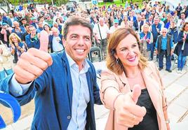 Carlos Mazón y María José Catalá, este viernes en el cierre de campaña del PP en Valencia.