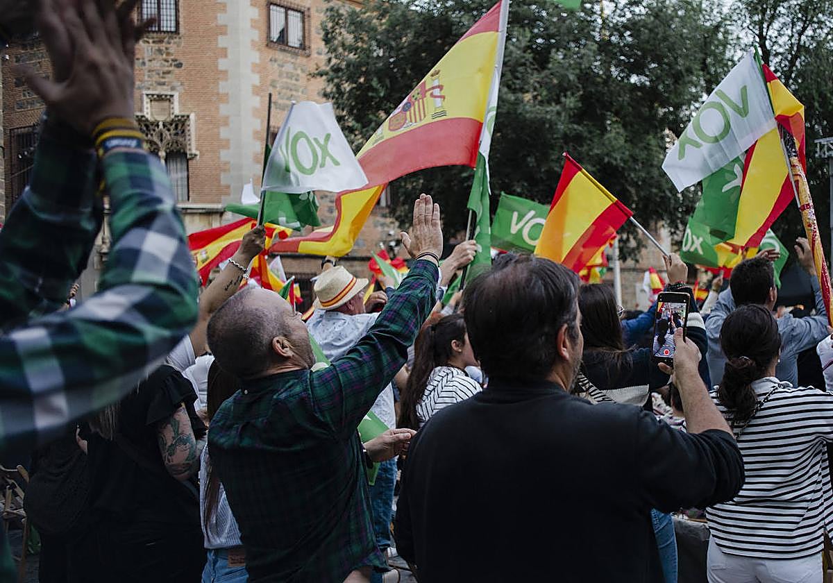 Varios votantes de Vox en una imagen de archivo.