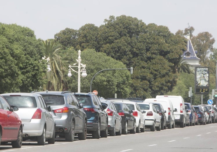 Zona de aparcamientos en la Alameda.