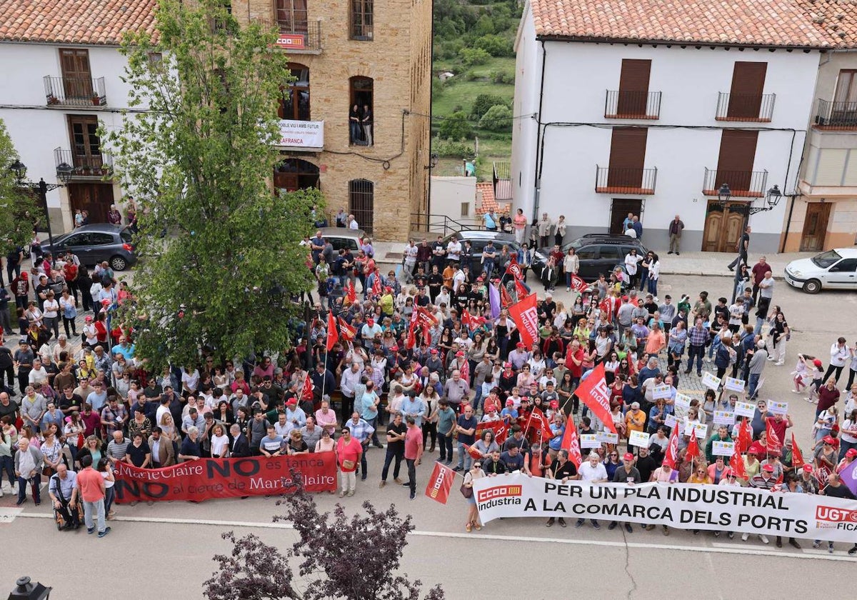 Los manifestantes, en Vilafranca.