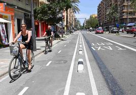 Nuevo carril bici en Valencia.