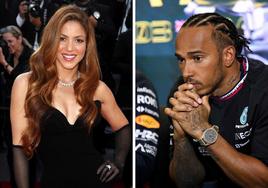 La cantante Shakira y el piloto de Fórmula 1 Lewis Hamilton.