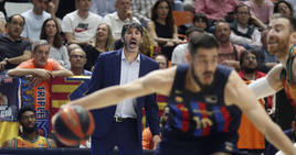 Álex Mumbrú, durante el partido contra el FC Barcelona de los cuartos de la ACB.