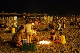 Hogueras en las playas de Cullera.