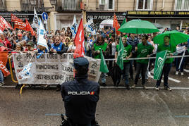 Protesta de los funcionarios de justicia en Madrid.