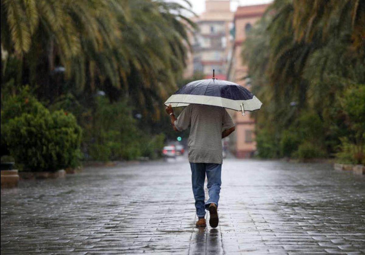 Lluvia en la ciudad de Valencia.