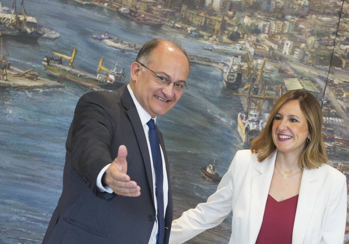 Joan Calabuig y María José Catalá, en la reunión del consejo de administración de la APV.