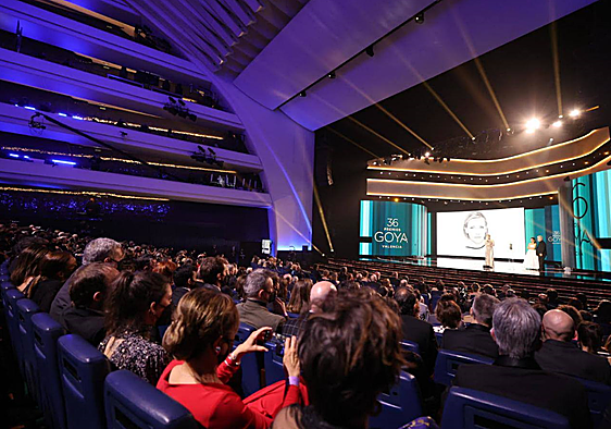 Momento de la gala de entrega de los Premios Goya de 2022, que se celebró en el Palau de les Arts.