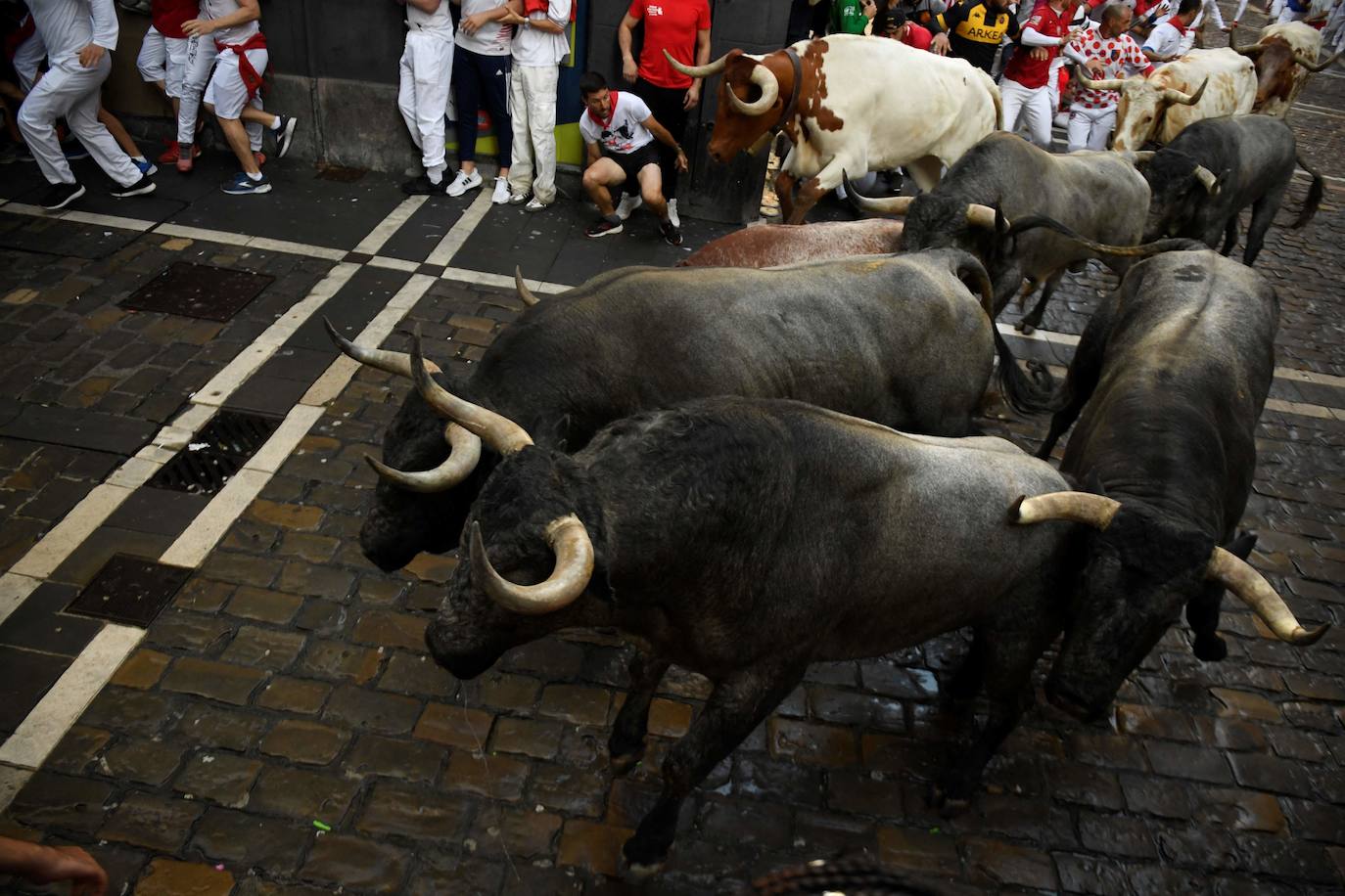 Los toros de Escolar ponen emoción y velocidad en el segundo encierro de San Fermín 2023