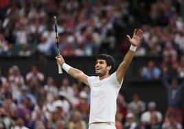 Alcaraz, en su partido ante Berrettini.