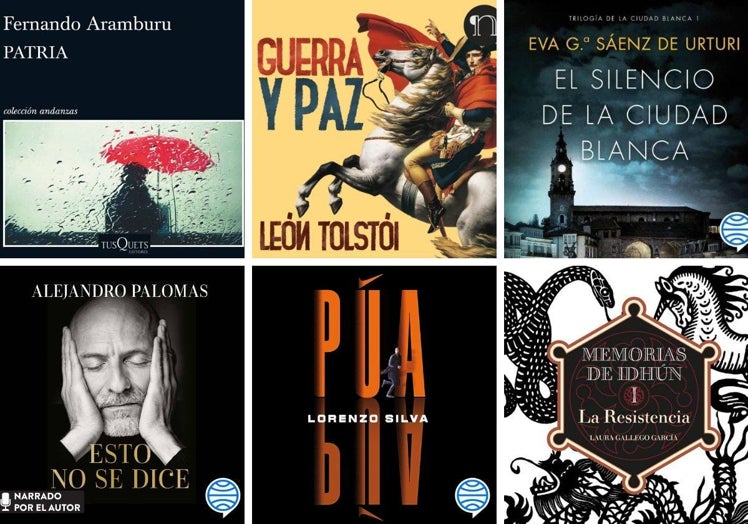 Algunos de los audiolibros de la empresa valenciana.