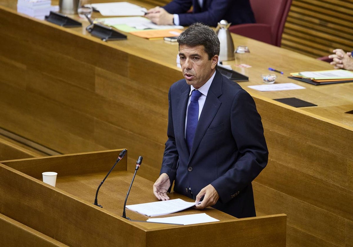 Carlos Mazón, durante su discurso de investidura.