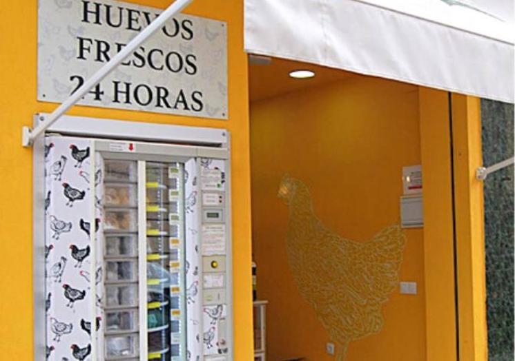 Expendedora de huevos 24 horas, en un local de Valencia