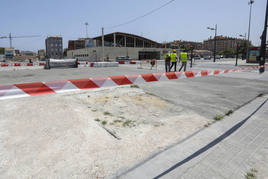 Inicio de obras de la construcción de la nueva rotonda junto a la estación del Cabanyal.