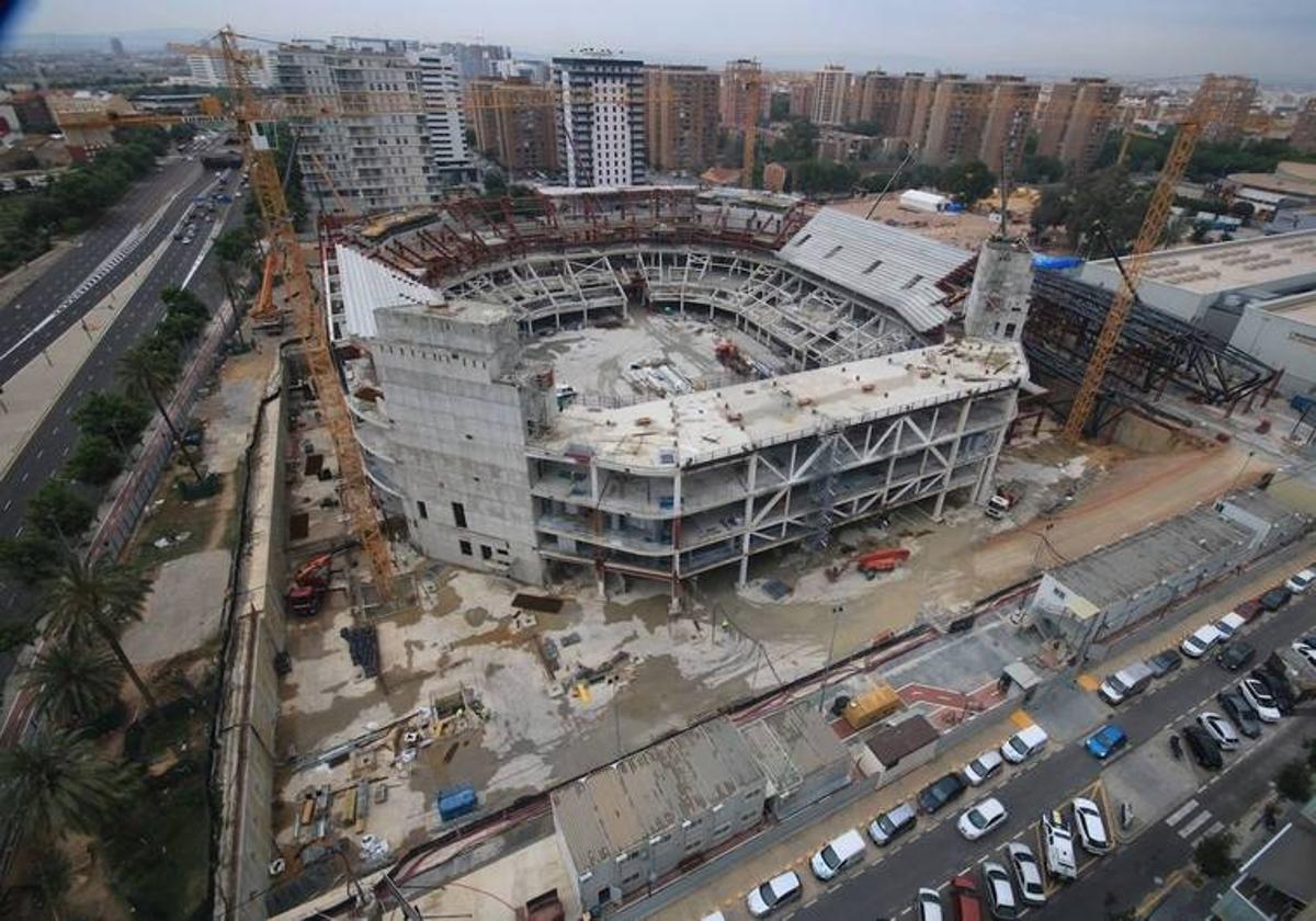 El Roig Arena en plena construcción, imagen de archivo.