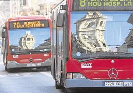 Autobuses de la EMT en Valencia.