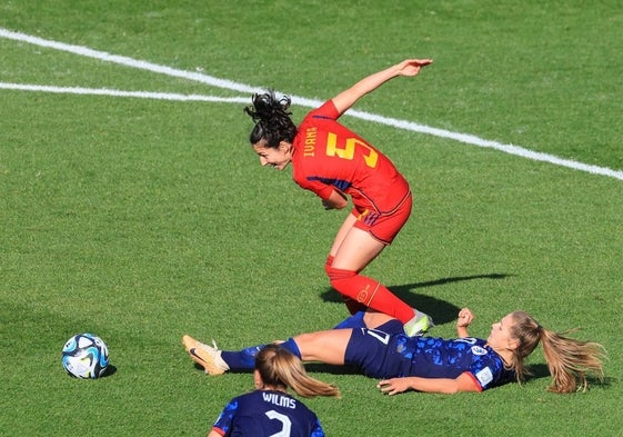 Ivana Andrés, durante el partido contra Países Bajos.