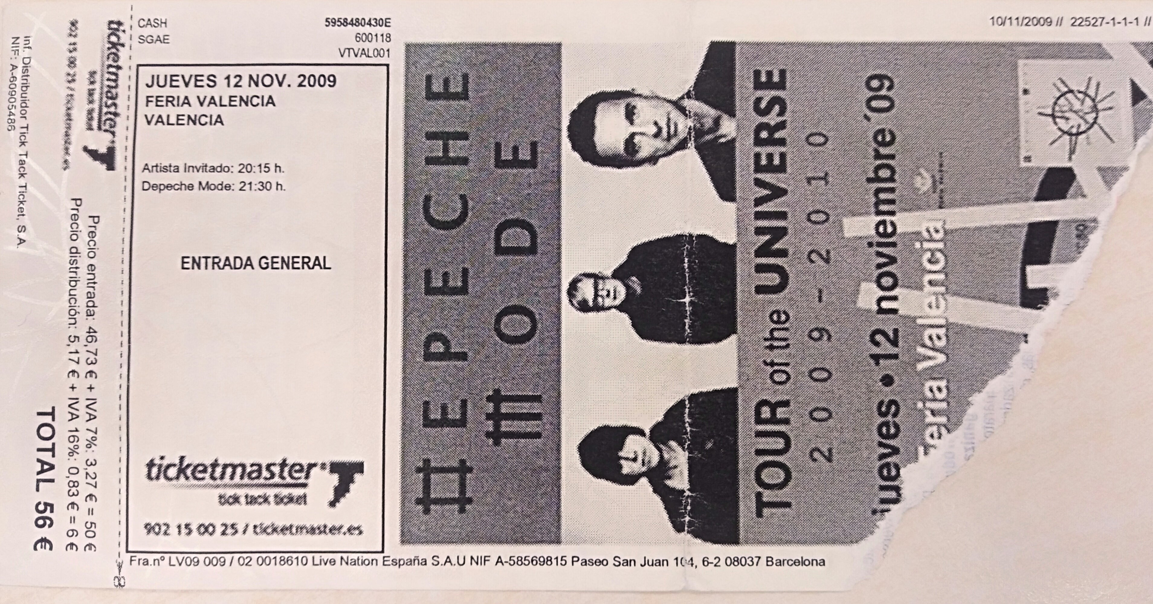 Cuando Depeche Mode despuntaba en los ochenta pisaron Pachá en 1984. Esta entrada corresponde a su última visita a la ciudad, en 2009.