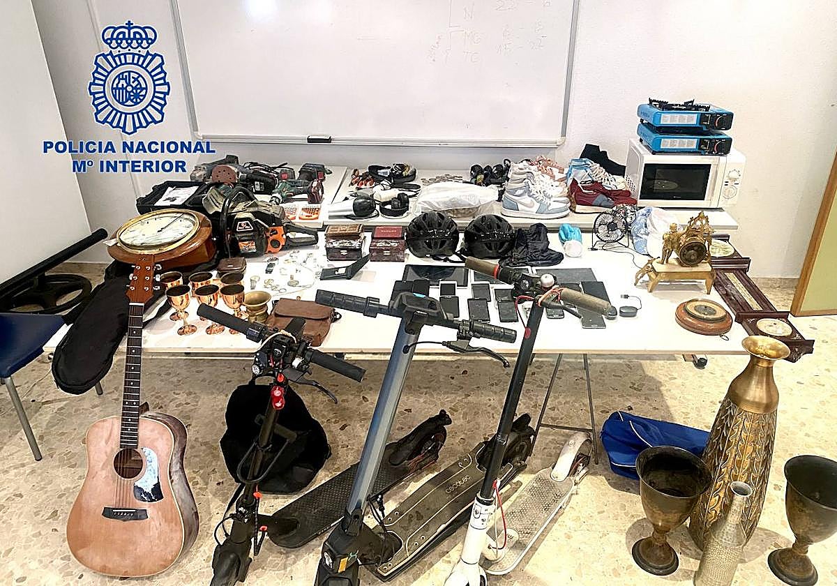 Objetos que tenían en su posesión los ladrones.