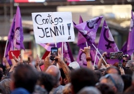 Una protesta contra Rubiales en Madrid.