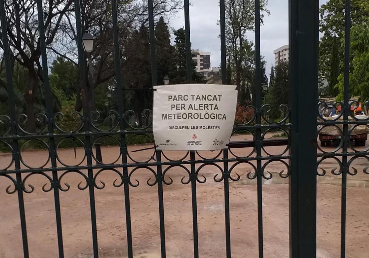 Parque cerrado en Valencia.