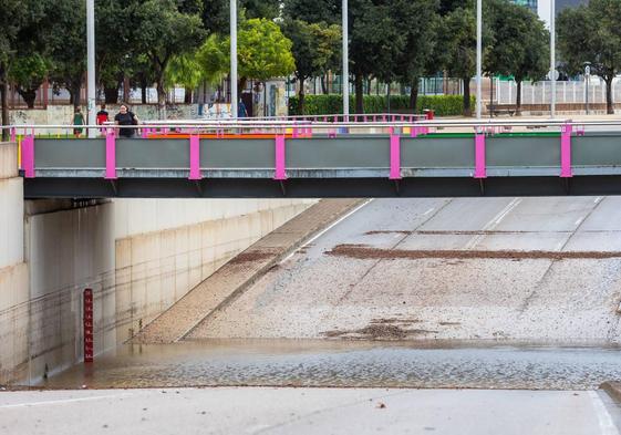 Lluvia muy intensa en la ciudad de Valencia.