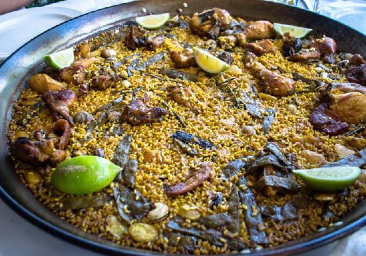 Una auténtica paella valenciana.