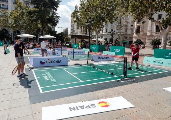 Actividades de la Copa Davis en la Plaza del Ayuntamiento.