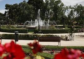 Fuente en la rosaleda de Viveros en Valencia.