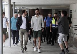 Novak Djokovic a su llegada a Valencia